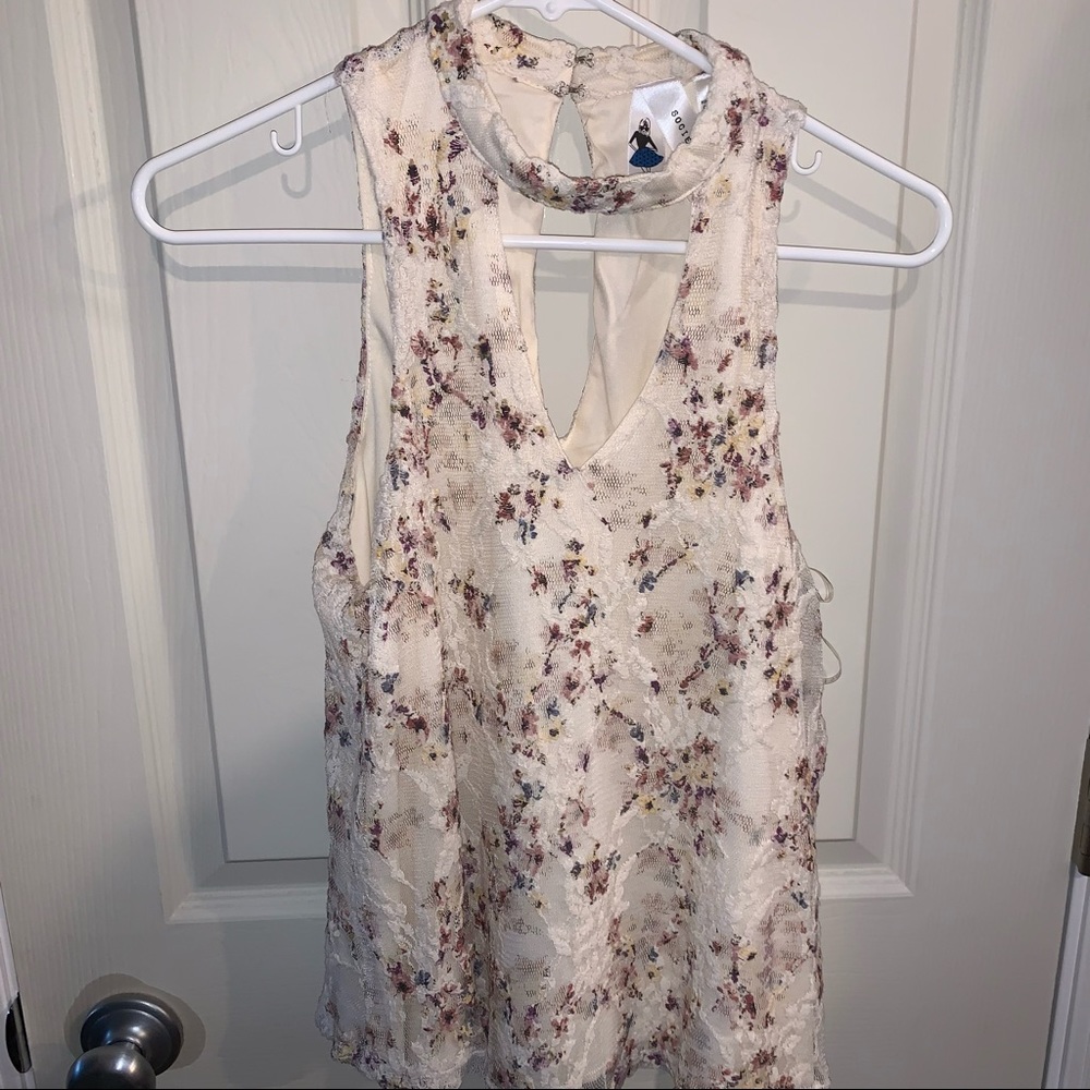 Society Girl small floral top sleeveless